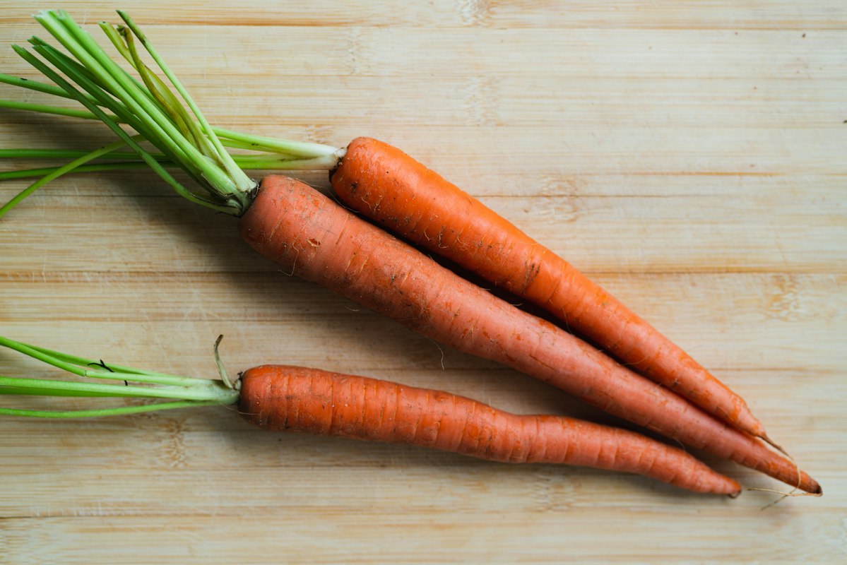Orange vegetables with beta-carotene